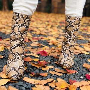 Snakeskin booties